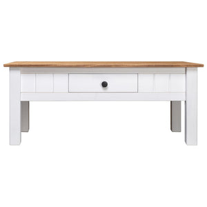 Tables Coffee Table White 100X60x45 Cm Solid Pine Wood Panama Range