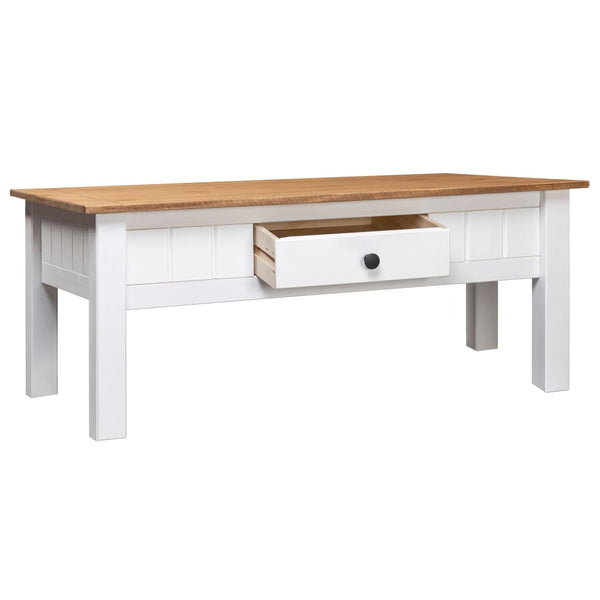 Tables Coffee Table White 100X60x45 Cm Solid Pine Wood Panama Range