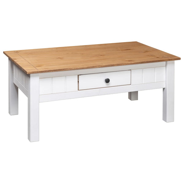 Tables Coffee Table White 100X60x45 Cm Solid Pine Wood Panama Range