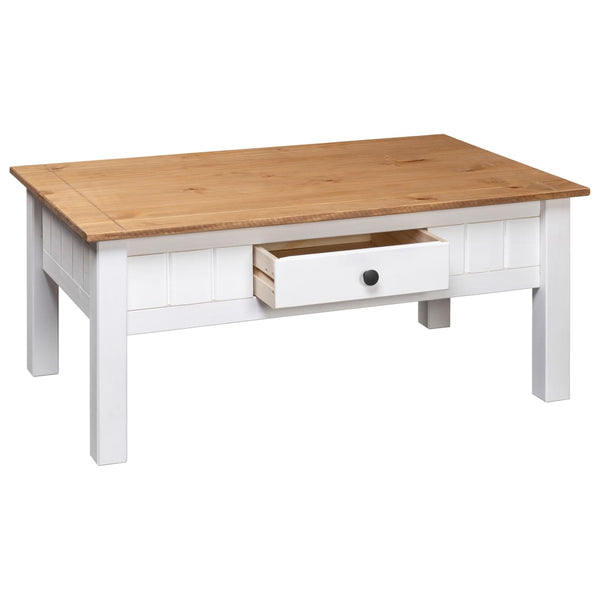 Tables Coffee Table White 100X60x45 Cm Solid Pine Wood Panama Range