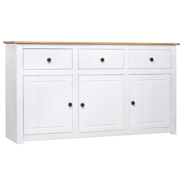 Sideboards & Buffets Sideboard White 135X40x80 Cm Solid Pinewood Panama Range