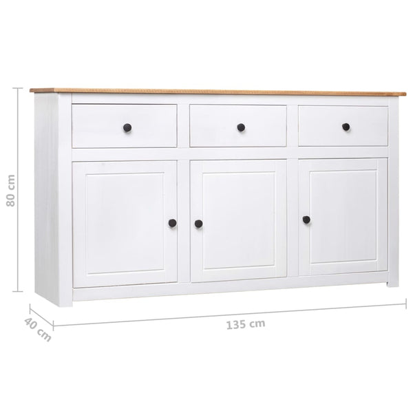 Sideboards & Buffets Sideboard White 135X40x80 Cm Solid Pinewood Panama Range