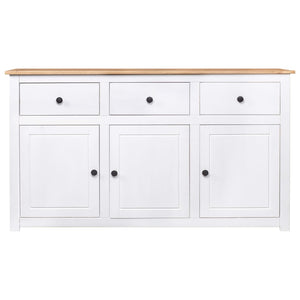 Sideboards & Buffets Sideboard White 135X40x80 Cm Solid Pinewood Panama Range