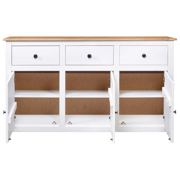 Sideboards & Buffets Sideboard White 135X40x80 Cm Solid Pinewood Panama Range