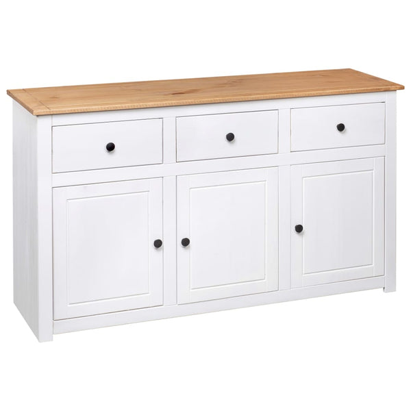 Sideboards & Buffets Sideboard White 135X40x80 Cm Solid Pinewood Panama Range