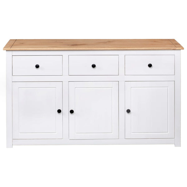 Sideboards & Buffets Sideboard White 135X40x80 Cm Solid Pinewood Panama Range