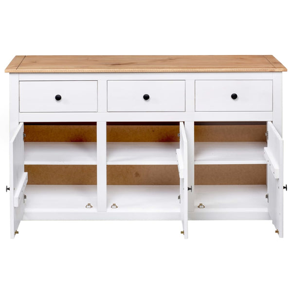 Sideboards & Buffets Sideboard White 135X40x80 Cm Solid Pinewood Panama Range