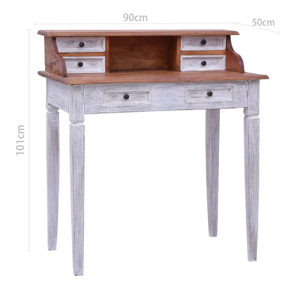 Home Office Desks Writing Desk With Drawers 90X50x101 Cm Solid Reclaimed Wood