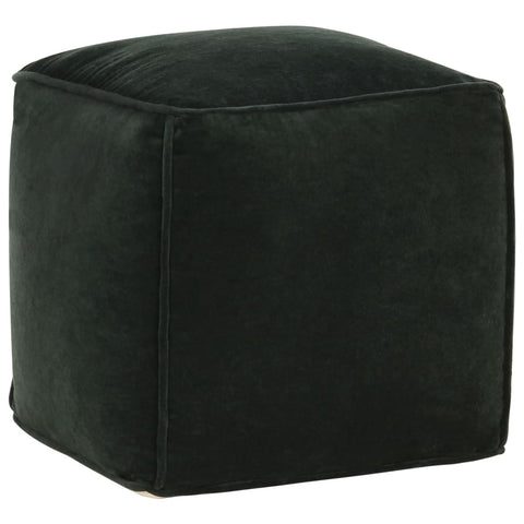 Ottomans, Footstools & Poufs Pouffe Cotton Velvet 40X40x40 Cm Forest Green