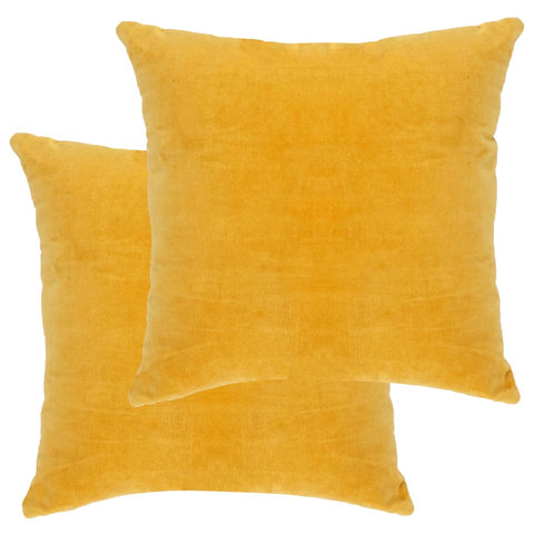 Cushions & Decorative Pillows Cushions Cotton Velvet 2 Pcs 45X45 Cm Yellow