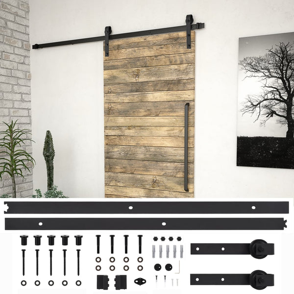 Doors Sliding Door Skien Hardware Kit 200 Cm Steel Black