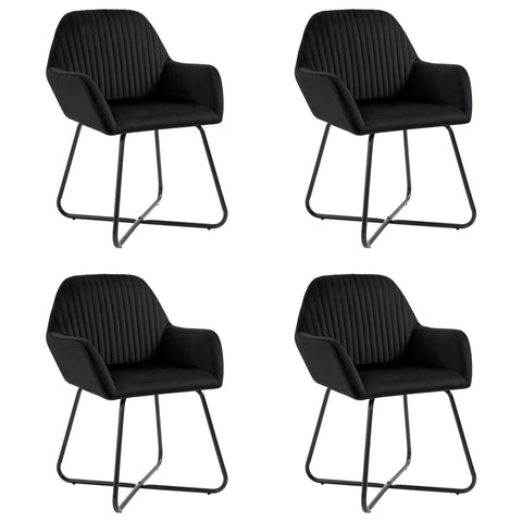 Dining Chairs 4 Pcs Black Velvet