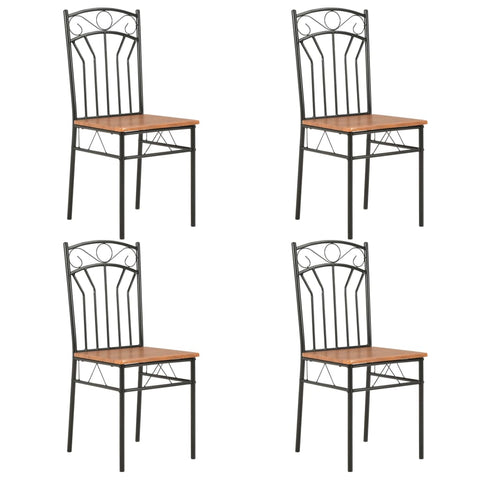 Dining Chairs 4 Pcs Brown Mdf