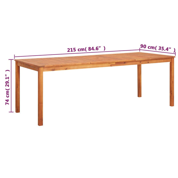 Patio & Garden Tables Garden Table 215X90x74 Cm Solid Acacia Wood