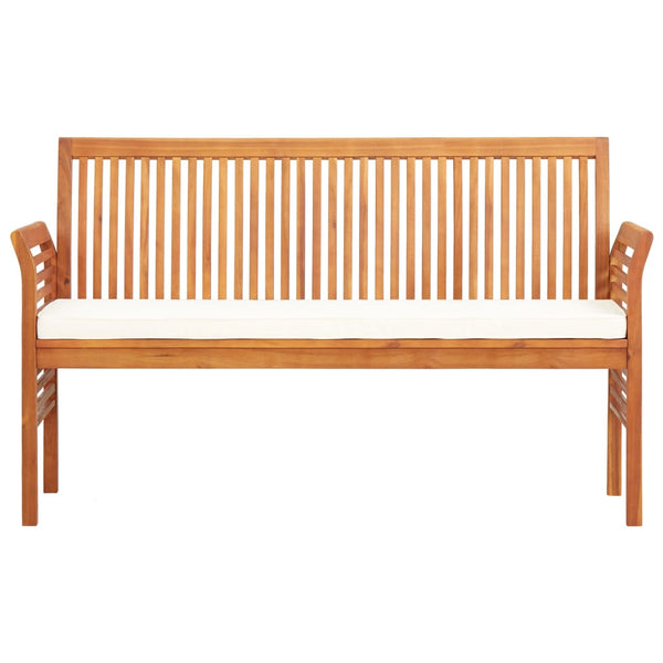 3-Seater Garden Bench With Cushion 150 Cm Solid Acacia Wood