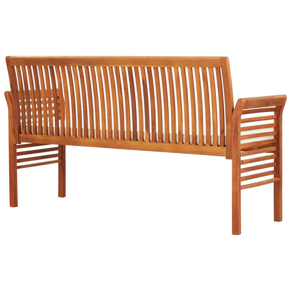 3-Seater Garden Bench With Cushion 150 Cm Solid Acacia Wood