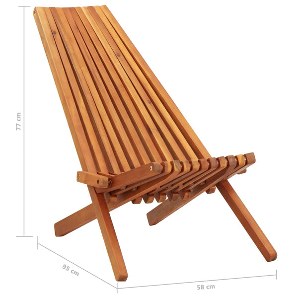 Loungers Folding Outdoor Lounge Chairs 2 Pcs Solid Acacia Wood