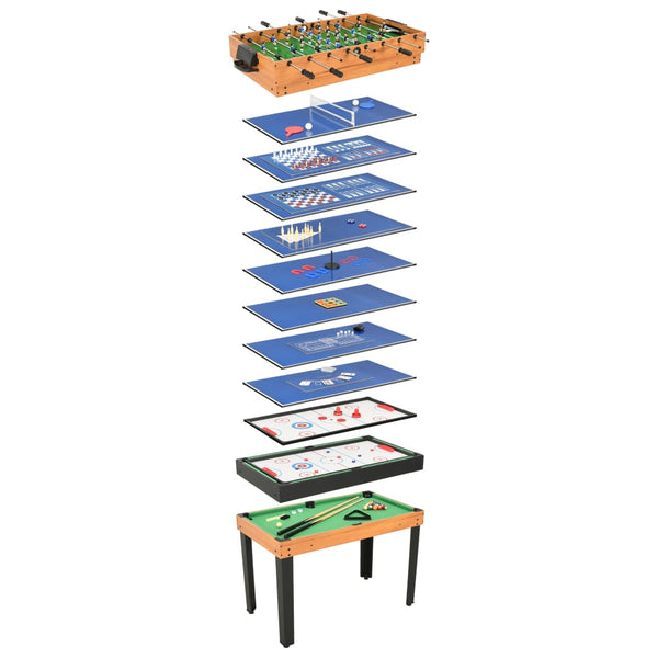 Foosball 15 In 1 Multi Game Table 121X61x82 Cm Maple