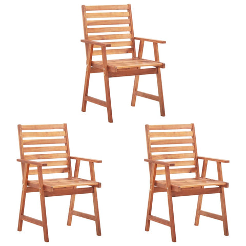 Dining Chairs Outdoor 3 Pcs Solid Acacia Wood