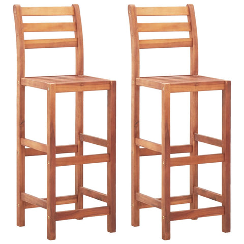 Benches Bar Stools Bar Chairs 2 Pcs Solid Acacia Wood