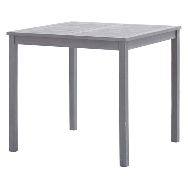 Garden Table Grey 80X80x74 Cm Solid Acacia Wood