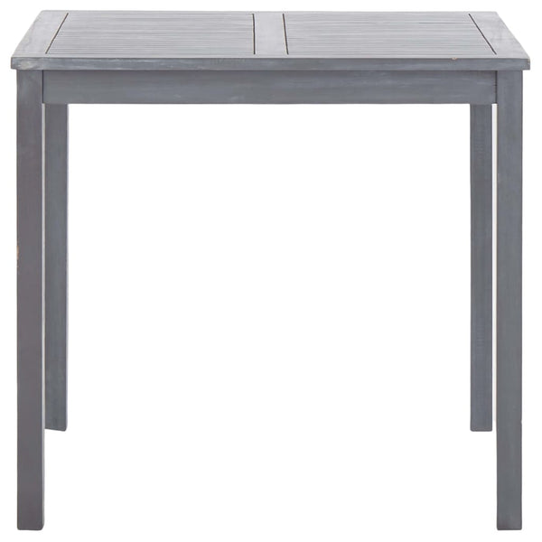 Garden Table Grey 80X80x74 Cm Solid Acacia Wood