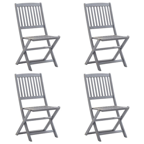 Patio Chairs Folding Outdoor Chairs 4 Pcs Solid Acacia Wood