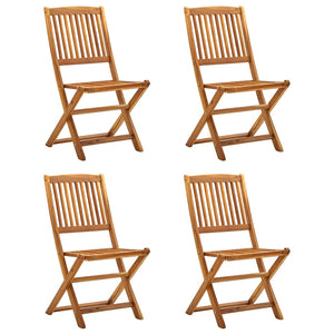 Patio Chairs Folding Outdoor Chairs 4 Pcs Solid Acacia Wood