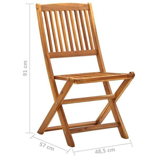 Patio Chairs Folding Outdoor Chairs 4 Pcs Solid Acacia Wood