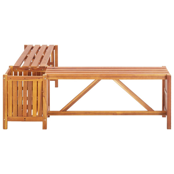 Patio Benches Garden Corner Bench With Planter 117X117x40 Cm Solid Acacia Wood