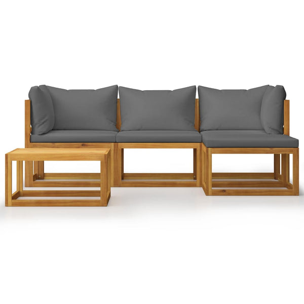 5 Piece Garden Lounge Set With Cushions Solid Acacia Wood