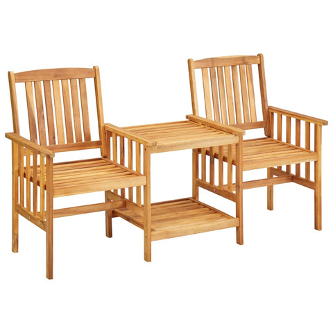 Patio Chairs Garden Chairs With Tea Table 159X61x92 Cm Solid Acacia Wood