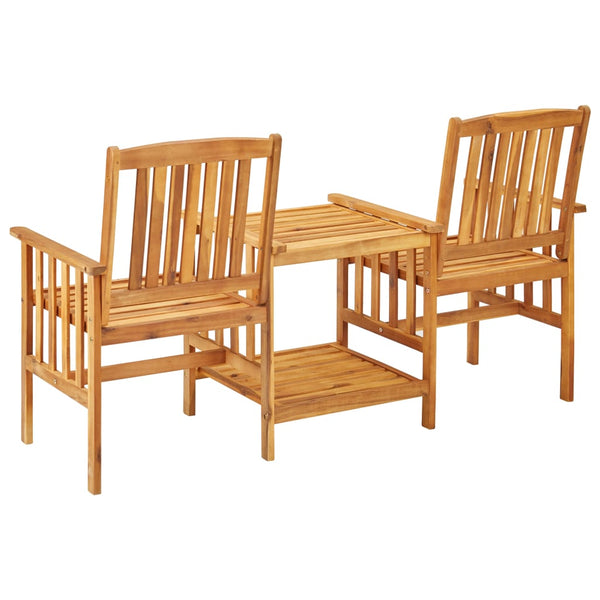 Patio Chairs Garden Chairs With Tea Table 159X61x92 Cm Solid Acacia Wood