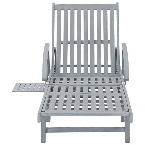 Loungers Garden Sun Lounger Grey Solid Acacia Wood