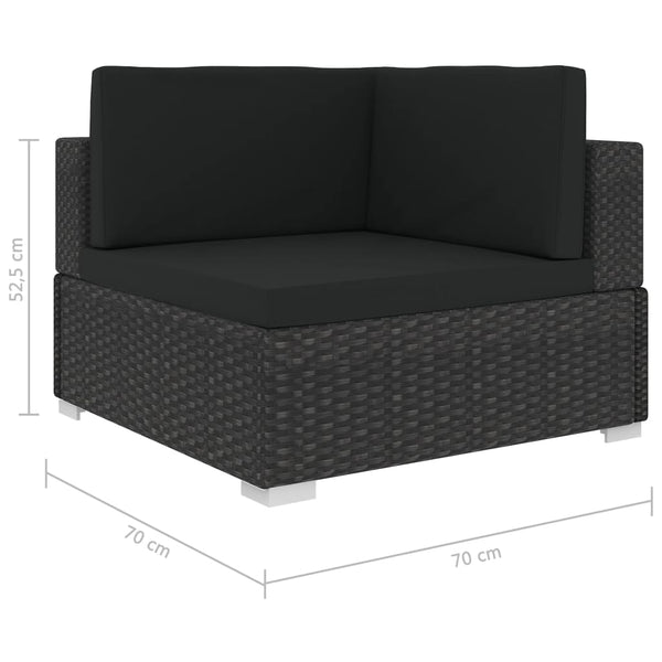 Patio Furniture Sets 5 Piece Garden Lounge Set With Cushions Poly Rattan Black