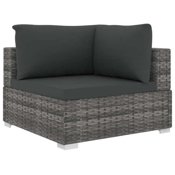 Patio Furniture Sets 8 Piece Garden Lounge Set With Cushions Poly Rattan Grey