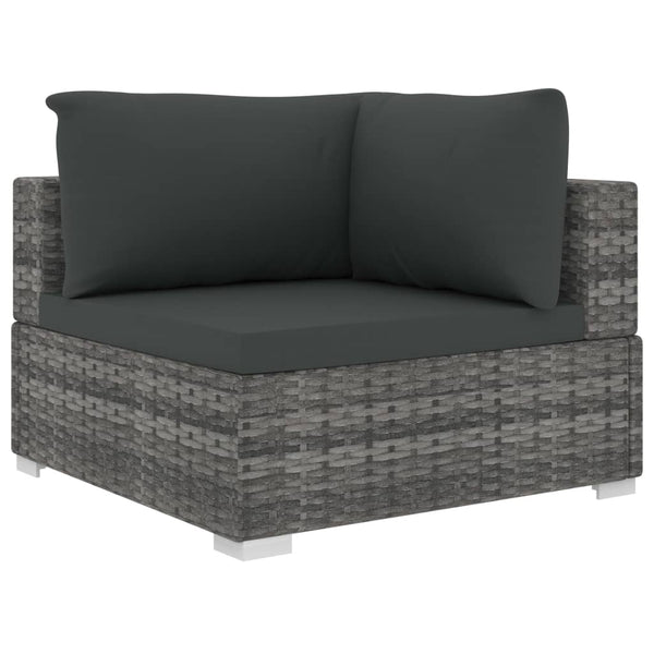 Patio Furniture Sets 4 Piece Garden Lounge Set With Cushions Poly Rattan Grey