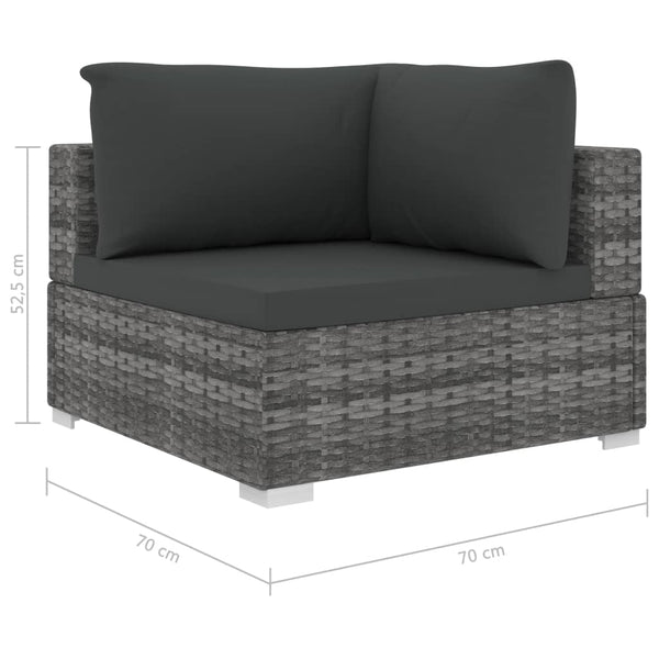 Patio Furniture Sets 4 Piece Garden Lounge Set With Cushions Poly Rattan Grey