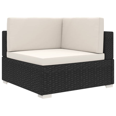 Patio Chairs Sectional Corner Chair 1 Pc With Cushions Poly Rattan