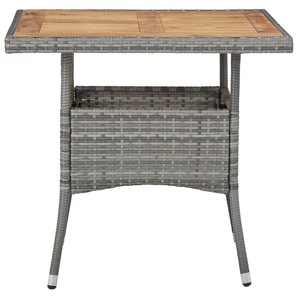 Dining Tables Outdoor Dining Table Grey Poly Rattan And Solid Acacia Wood