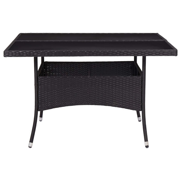 Dining Tables Outdoor Dining Table Black Poly Rattan And Glass