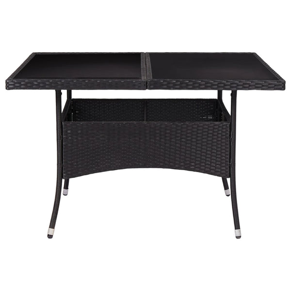 Dining Tables Outdoor Dining Table Black Poly Rattan And Glass