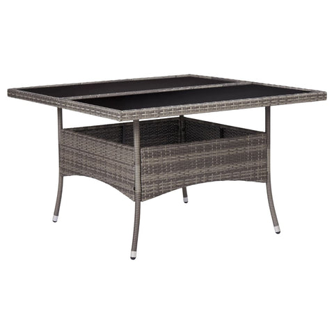 Dining Tables Outdoor Dining Table Grey Poly Rattan And Glass