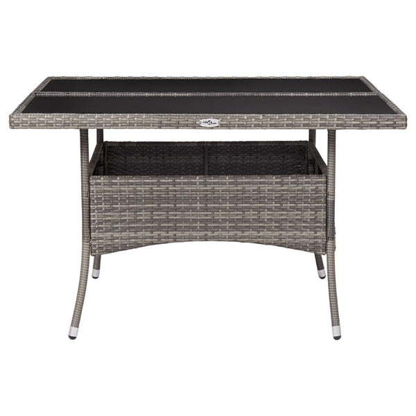 Dining Tables Outdoor Dining Table Grey Poly Rattan And Glass