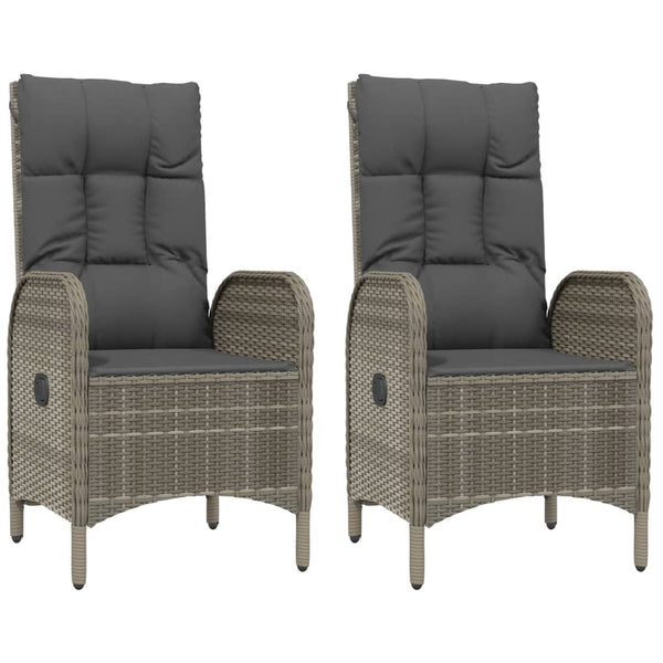 Outdoor Chairs 2 Pcs Poly Rattan Grey