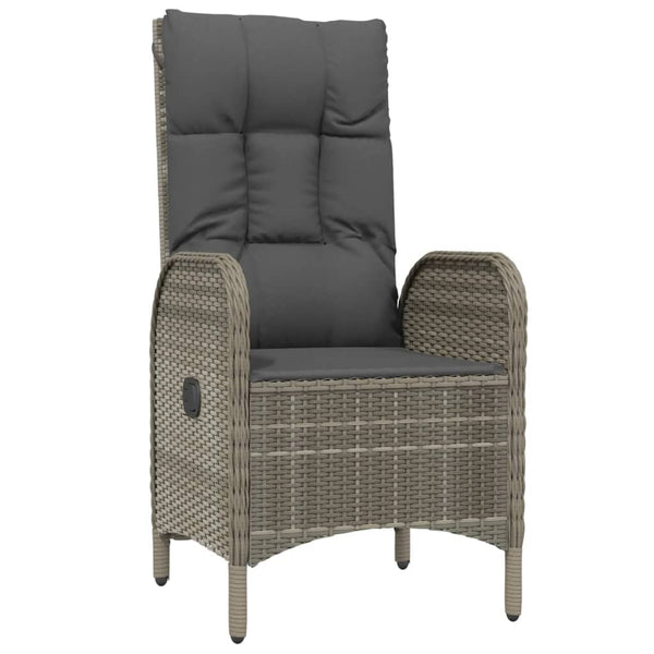 Patio Chairs Outdoor Chairs 2 Pcs Poly Rattan Grey