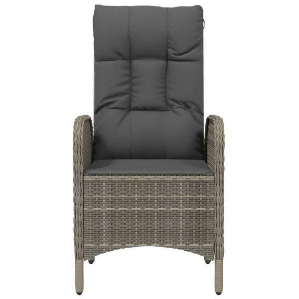 Patio Chairs Outdoor Chairs 2 Pcs Poly Rattan Grey