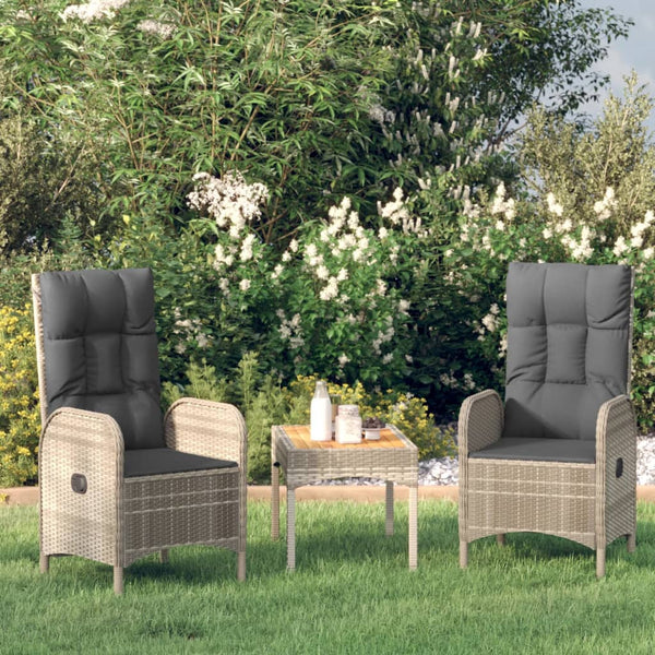 Outdoor Chairs 2 Pcs Poly Rattan Grey