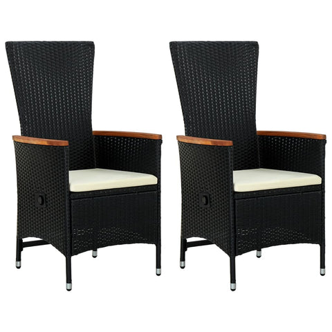 Patio Chairs Outdoor Chairs 2 Pcs With Cushions Poly Rattan