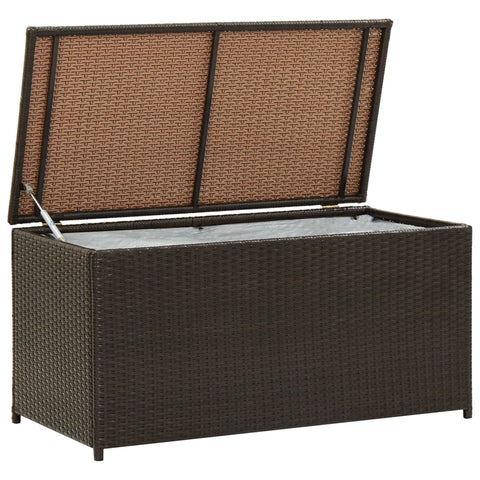 Storage Deck Boxes Garden Storage Box Poly Rattan 100X50x50 Cm Brown